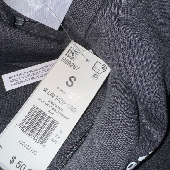 Adidas XS womens Black Long Sleeve Top with Logo - Picture 6 of 7